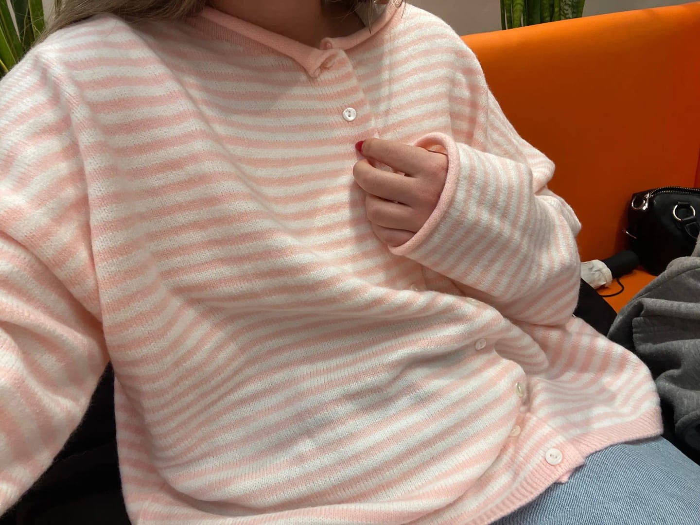 Customer photo review of Belinda Striped Cardigan