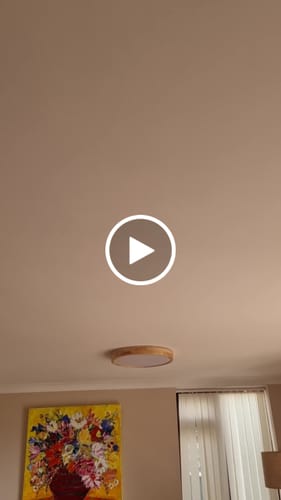Customer video review of Scandinavian Dimmable Wood LED Flush Mount Light