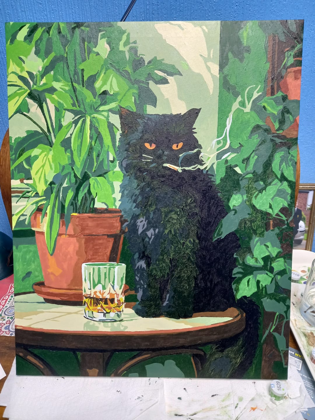 Customer photo review of Grumpy cat | Paint by Number