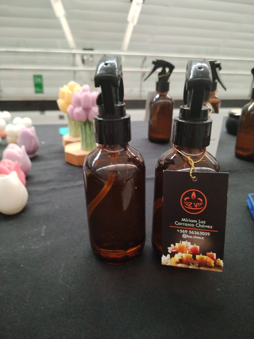Customer photo review of Botella 120 ml vidrio ámbar mini gatillo negro 24/410