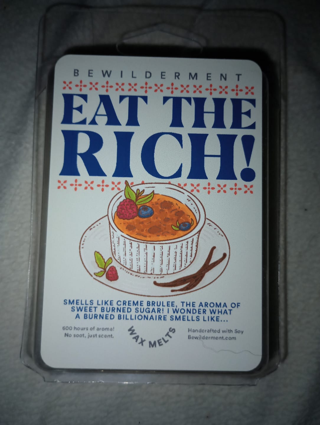Customer photo review of Eat The Rich Wax Melts