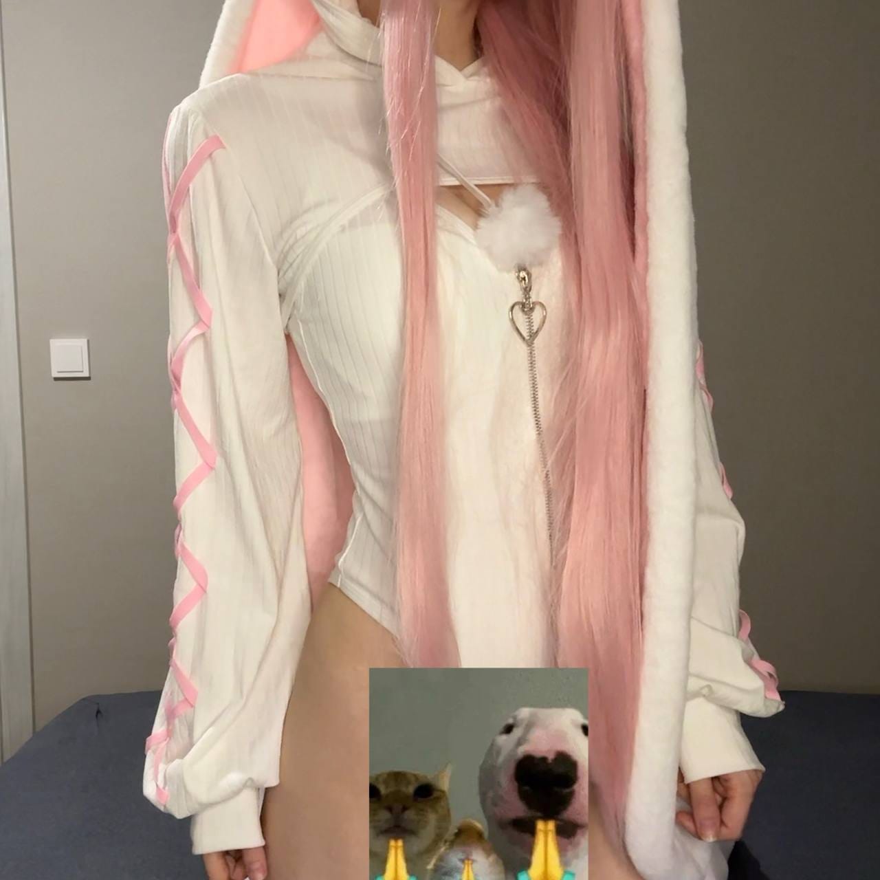 Customer photo review of Cosplay Heart-Lock Floppy Bunny Jumpsuit KO103