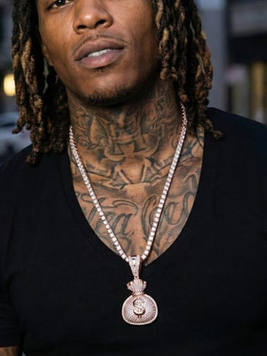 Customer photo review of GL Hip Hop VVS Moissanite Iced Out Money Bag Pendant