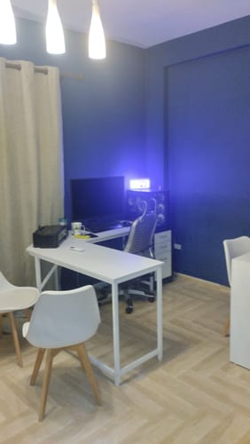 Customer photo review of Μεγάλο Γωνιακό Γραφείο Υπολογιστή Μελέτης Τραπέζι Λευκό-Γκρί-Μαύρο LW-D073W01