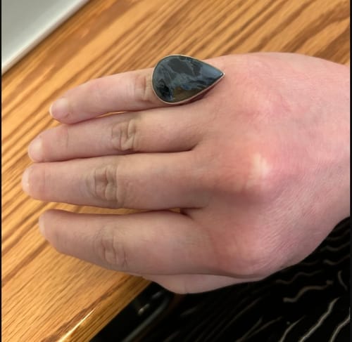 Customer photo review of Premium Pietersite Ring Size 5.75 Adjustable (.925 Sterling Silver)
