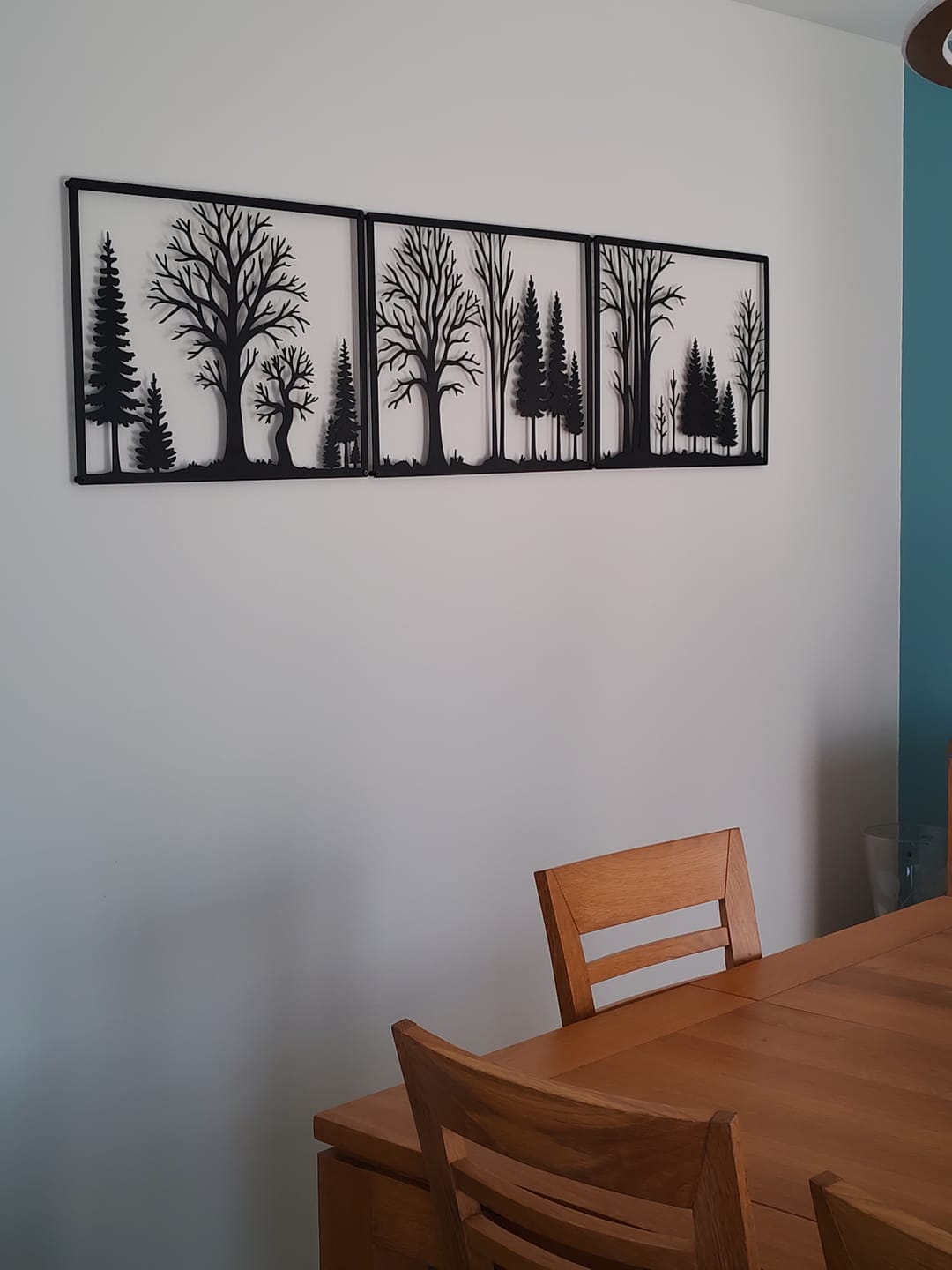 Customer photo review of Décoration Murale en Métal - Forêt Triptyque