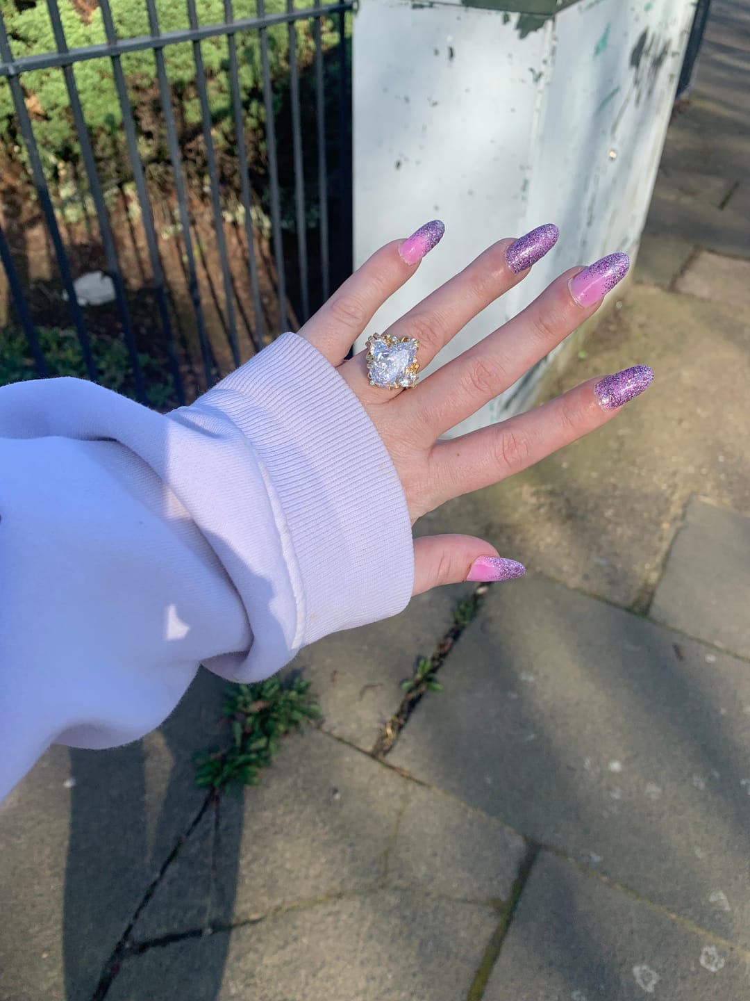 Customer photo review of S925 4.0Ct Marquise Cut Insert Wedding Ring Set For Women Stackable Ring Set In Sterling Silver