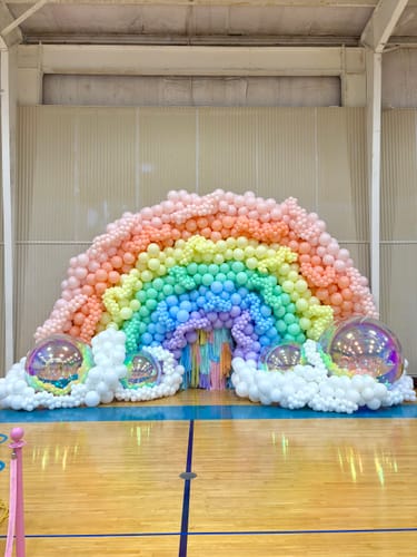 Customer photo review of Rainbow Color Inflatable Mirror Ball Reusable Big Bubble Balloon