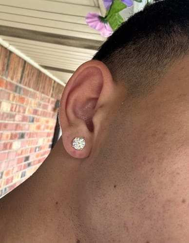 Customer photo review of GL Classic Solitaire  Moissanite Earrings