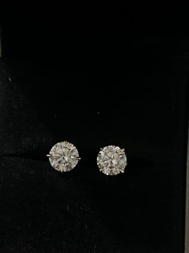 Customer photo review of GL Classic Solitaire  Moissanite Earrings