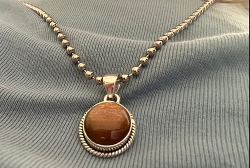 Customer photo review of Sunstone Pendant 1 1/8" (.925 Sterling Silver)