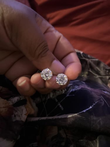 Customer photo review of GL Classic Solitaire  Moissanite Earrings