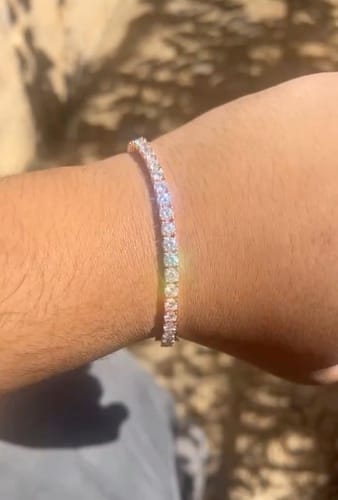 Customer photo review of GL 2MM 3MM 4MM 5MM 6.5MM Moissanite Diamond Tennis Chain Bracelet