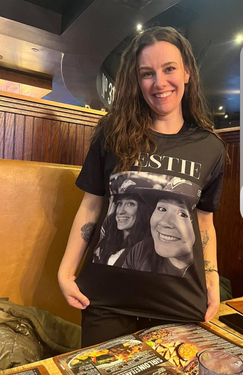 Customer photo review of Bestie - Vintage Version - Personalized Photo Comfort Tee