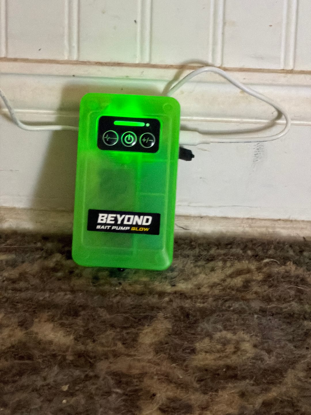 Customer photo review of Beyond Bait Pump Rechargeable Aerator - Glow in The Dark Bubbler