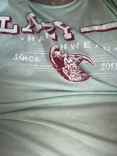 Customer photo review of Lazy J Ranch Iconic Breed Western T-Shirt - Mint