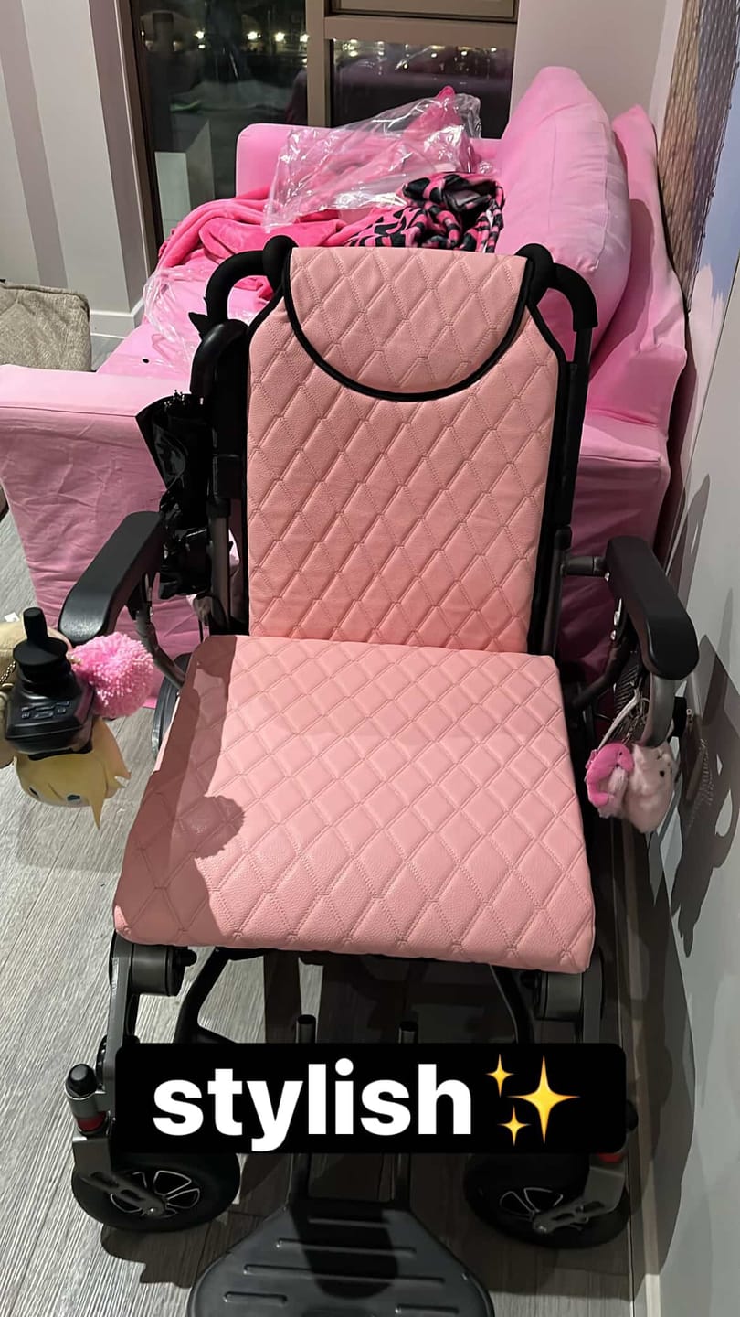 Customer photo review of Luxury Leather Seat Cushion Cover for Freedom Pro, Freedom Elite, Y20 Luxe and Voyager 185 Electric Wheelchair