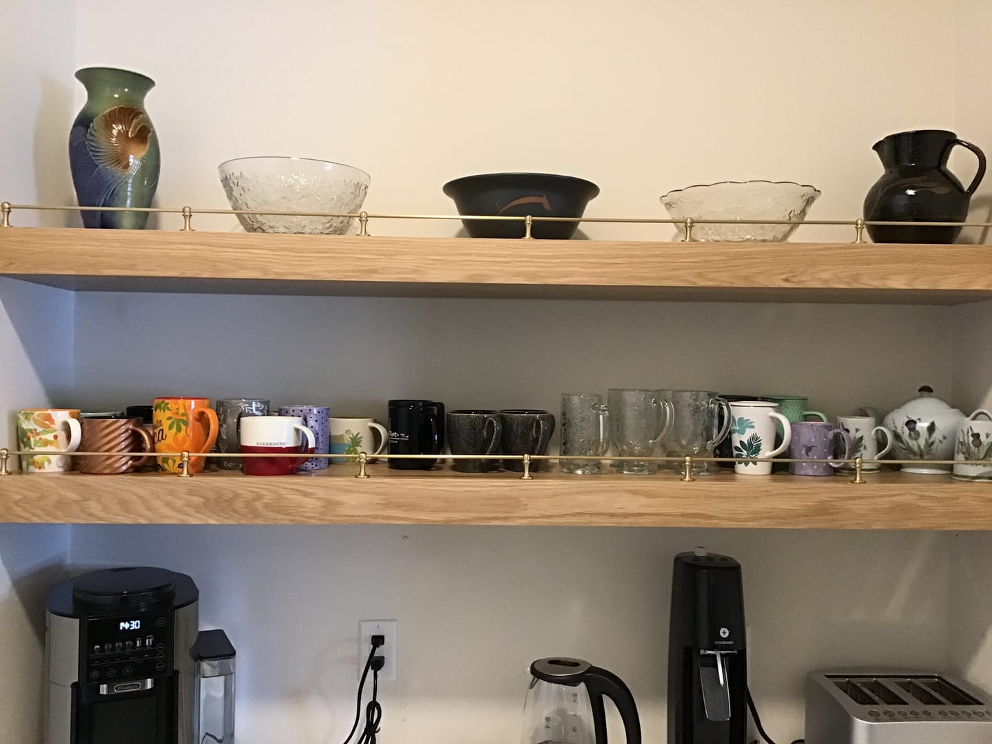 Customer photo review of Classic Gallery Shelf Rail | Brushed Satin Brass