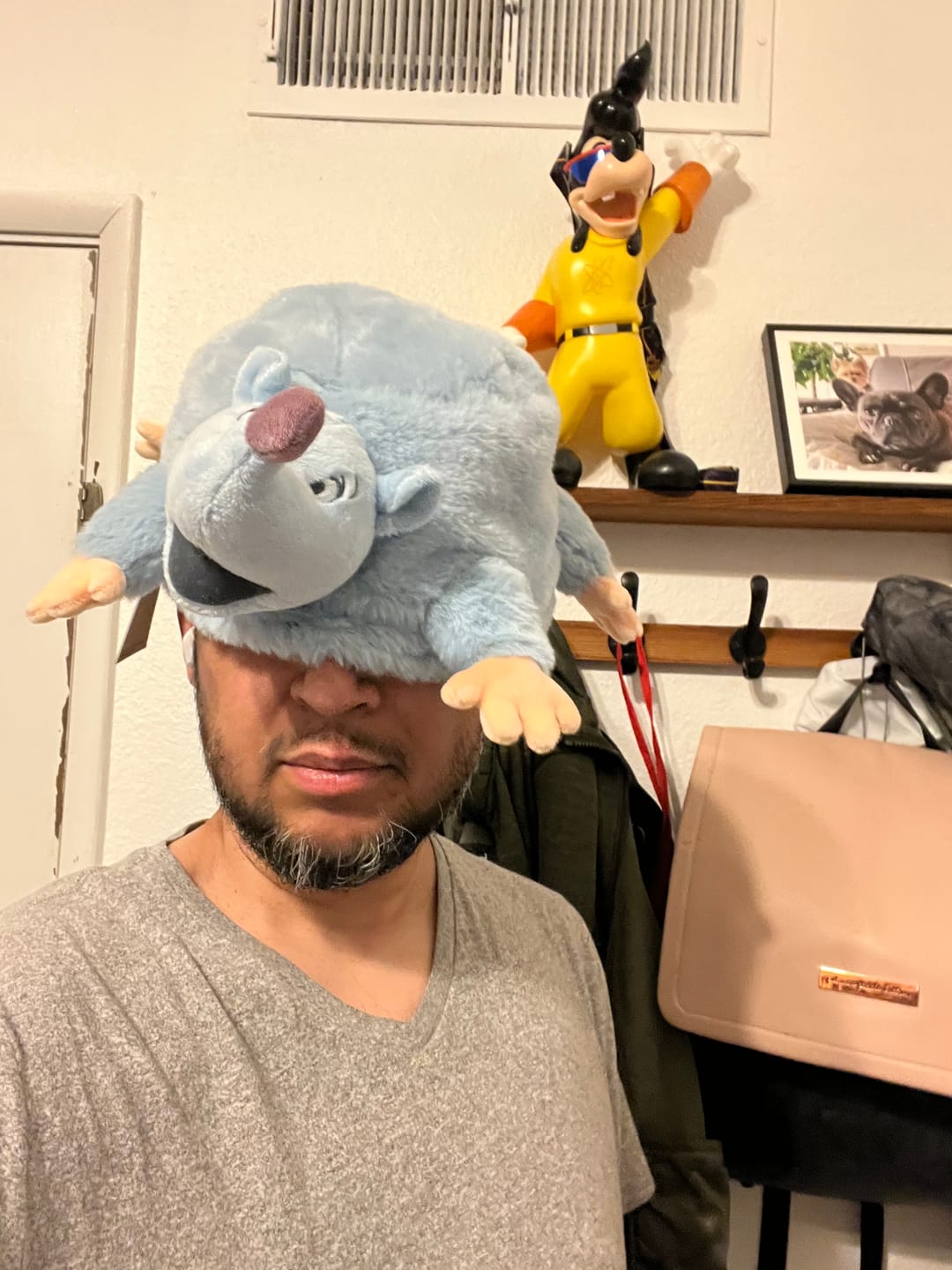 Customer photo review of Disney's A Goofy Movie "Lester's Possum Pal" – Plush Hat
