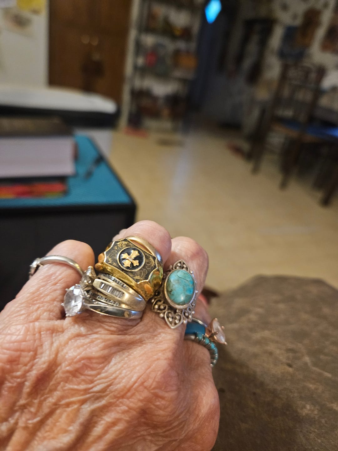 Customer photo review of FREE Today: Faith and Strength Jesus Cross Religious Ring