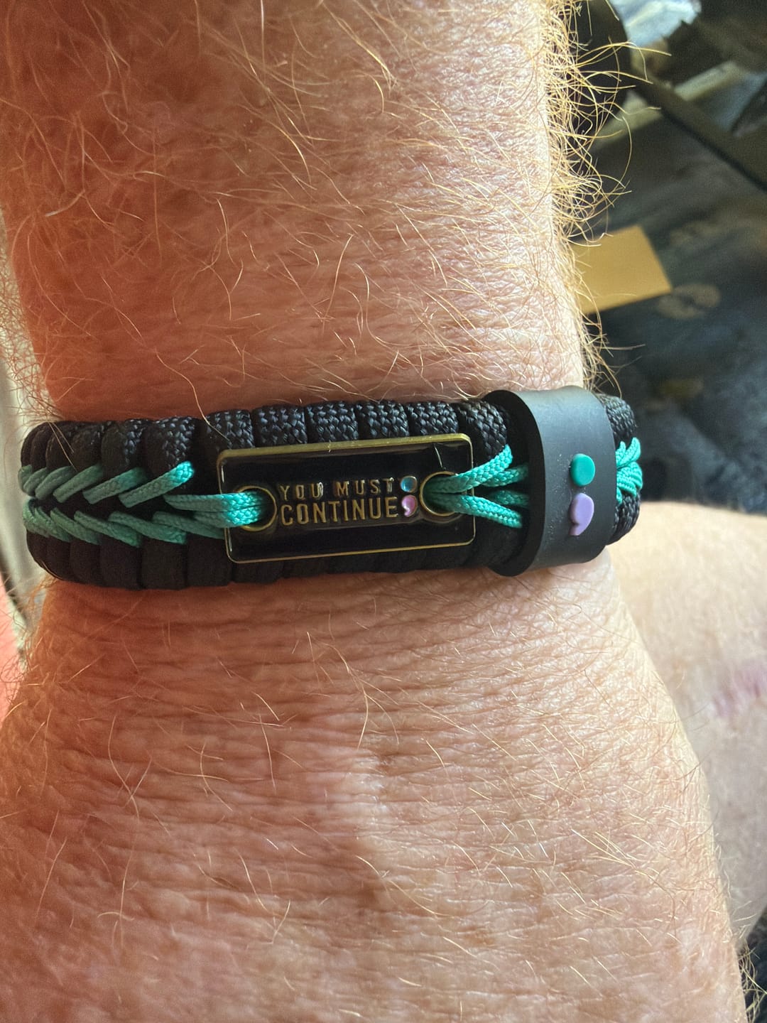 Customer photo review of "Continue ;" - Paracord Bracelet