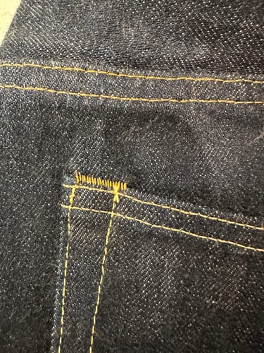 Customer photo review of 1954 Zip-Fly Tapered Selvedge Denim Jeans