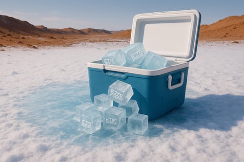 Customer photo review of Mega Freeze Blue Ice - 10.5lb Black Bag