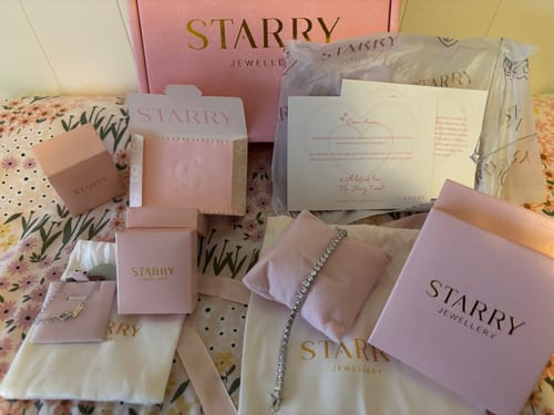 Customer photo review of STARRY INITIAL AND NUMBER PENDANT