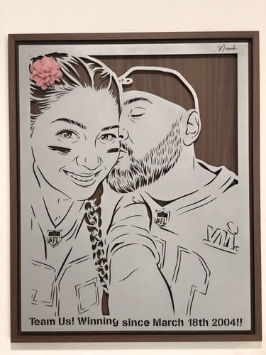 Customer photo review of Custom Metal Portrait