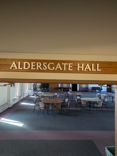 Dimensional Letters for Aldersgate Hall, a community hall - customer photo, quicksignage.com
