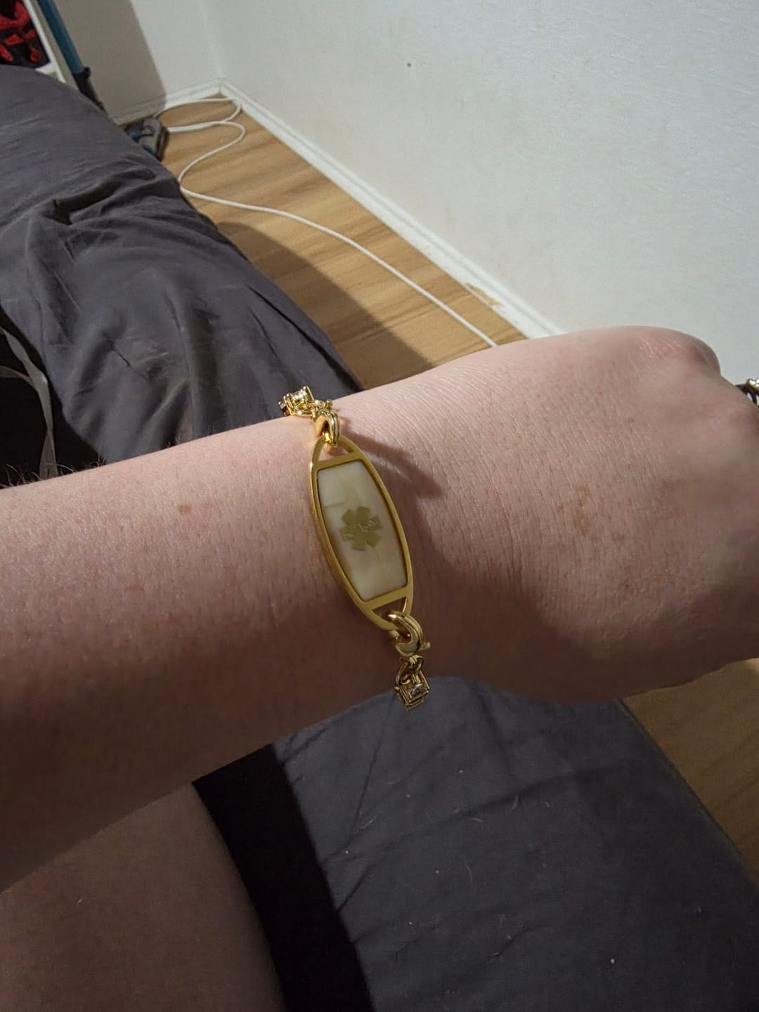 Customer photo review of Lumine Grace Women’s Medical ID Bracelet