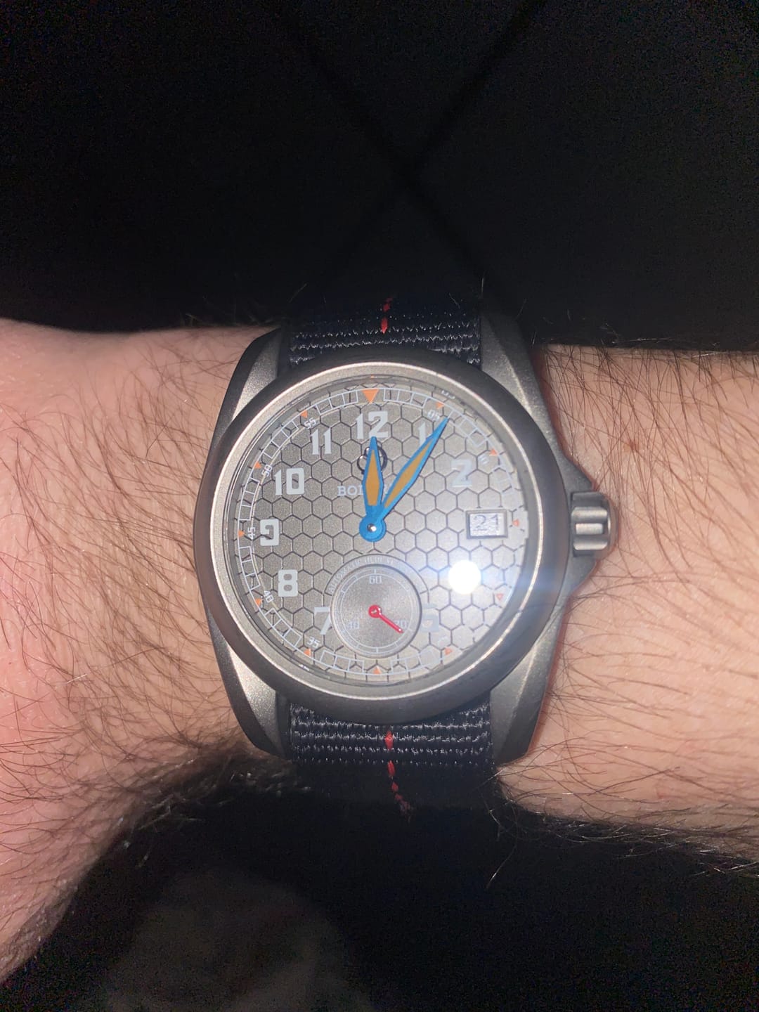 Customer photo review of VOYAGER S72 – 72-Hour Power Reserve Titanium Automatic Field Watch, 100M Water Resistant | Grey