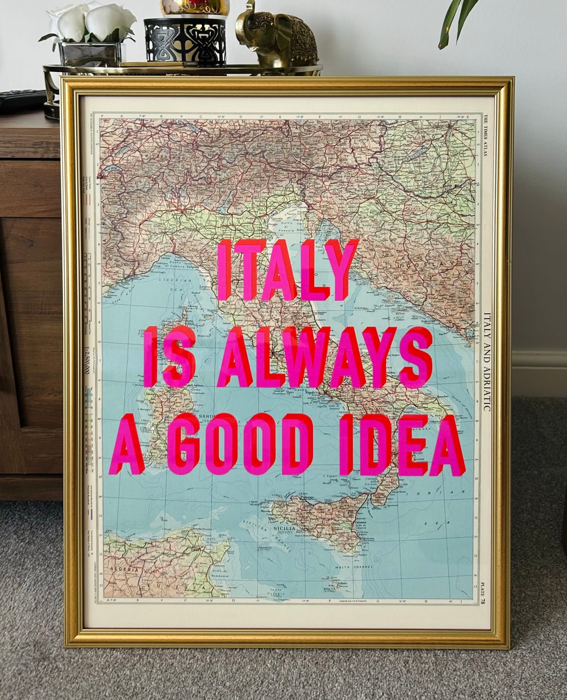 Customer photo review of Custom Pop Art Map Print (Any Location)