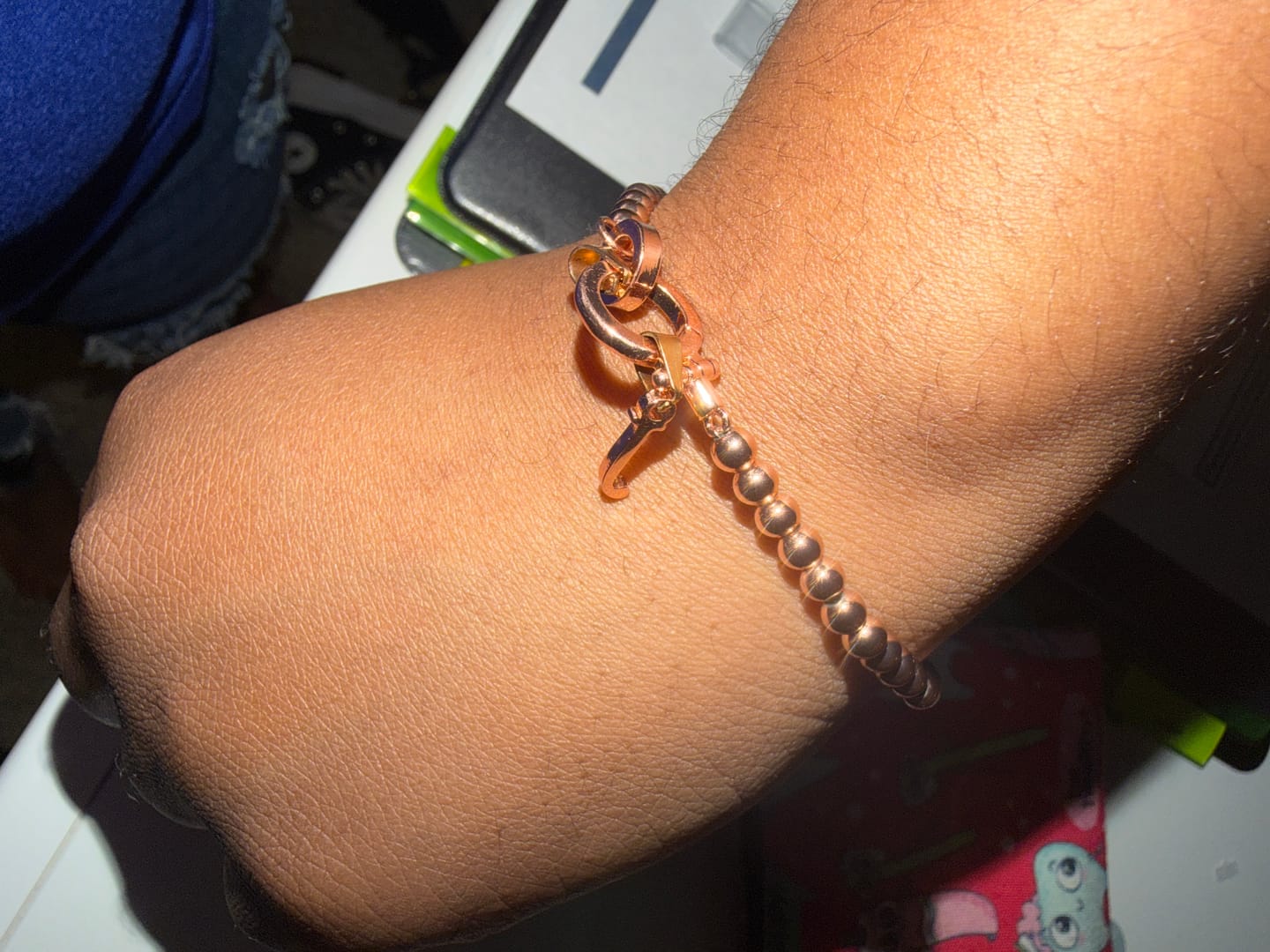 Customer photo review of Initial Birthstone w/ Beaded Bracelet