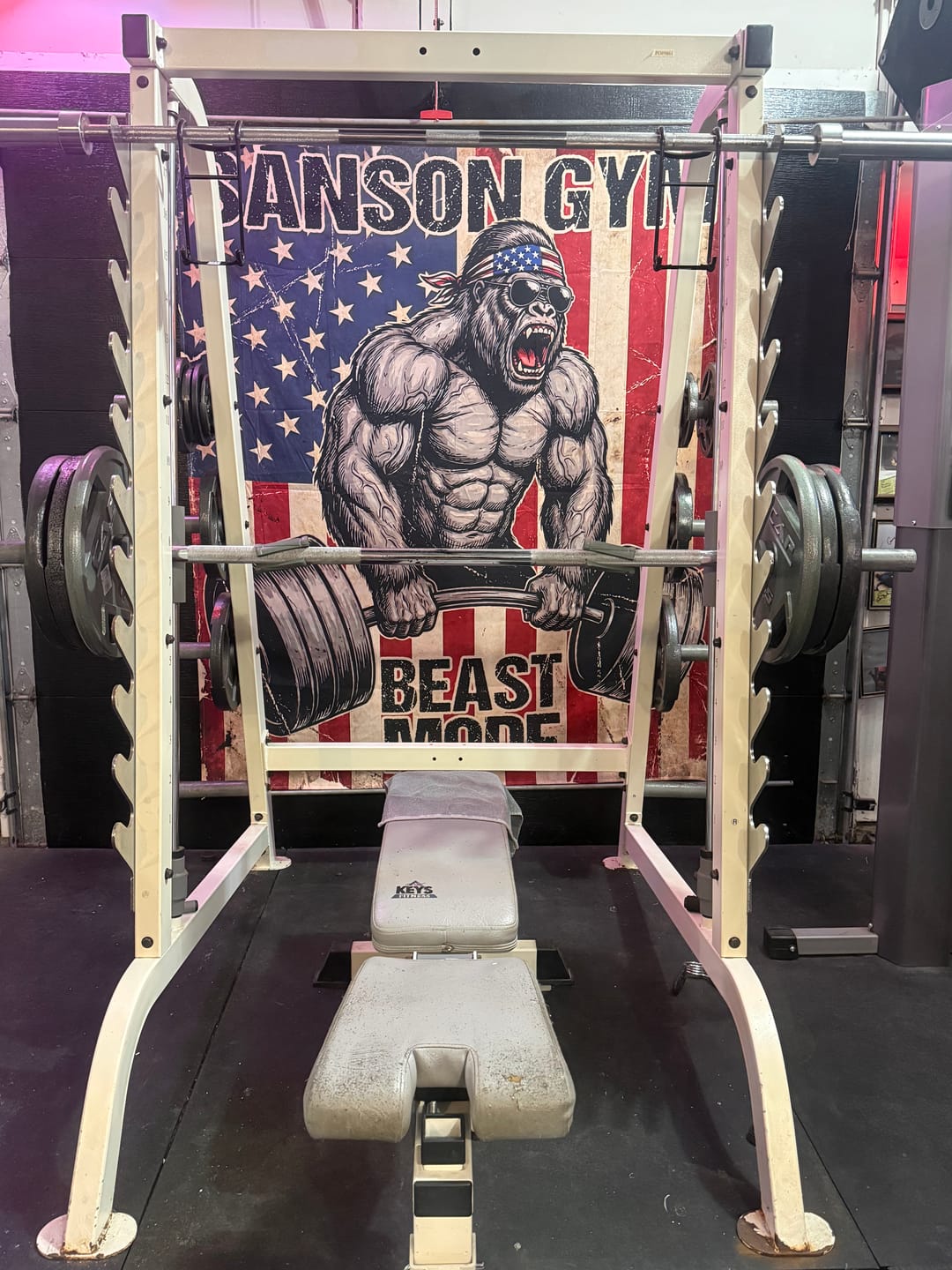 Customer photo review of Be Badass Everyday Personalized Gym Banner Decor 11502