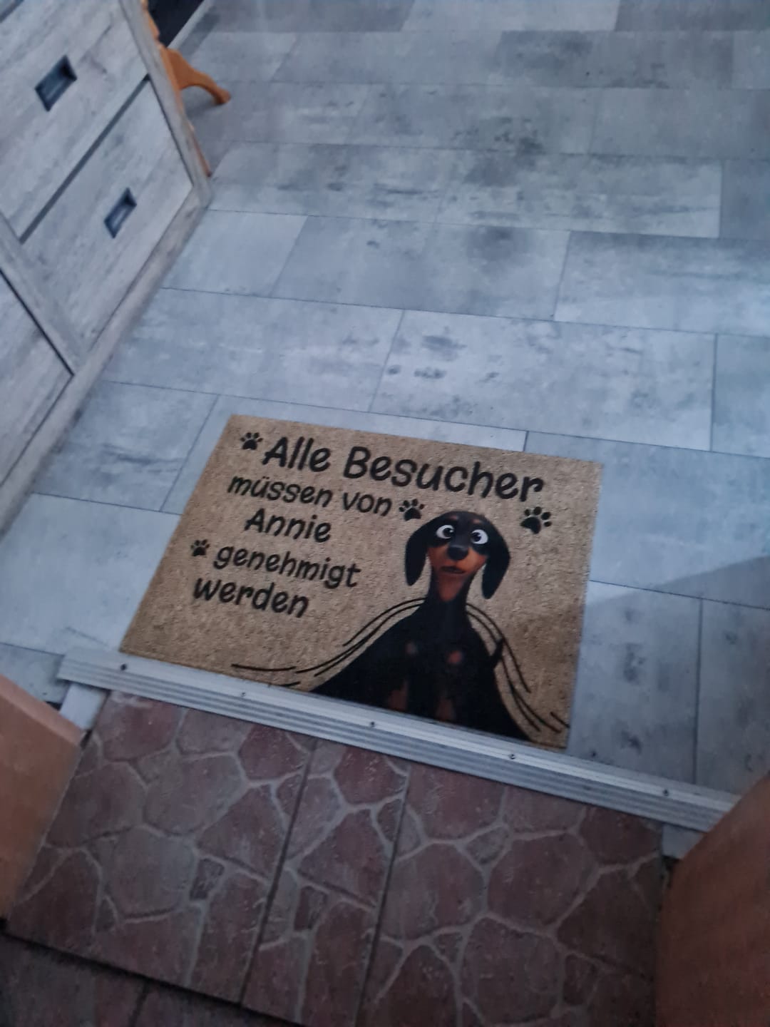Customer photo review of Personalisierte Fußmatte - Besuch genehmigt