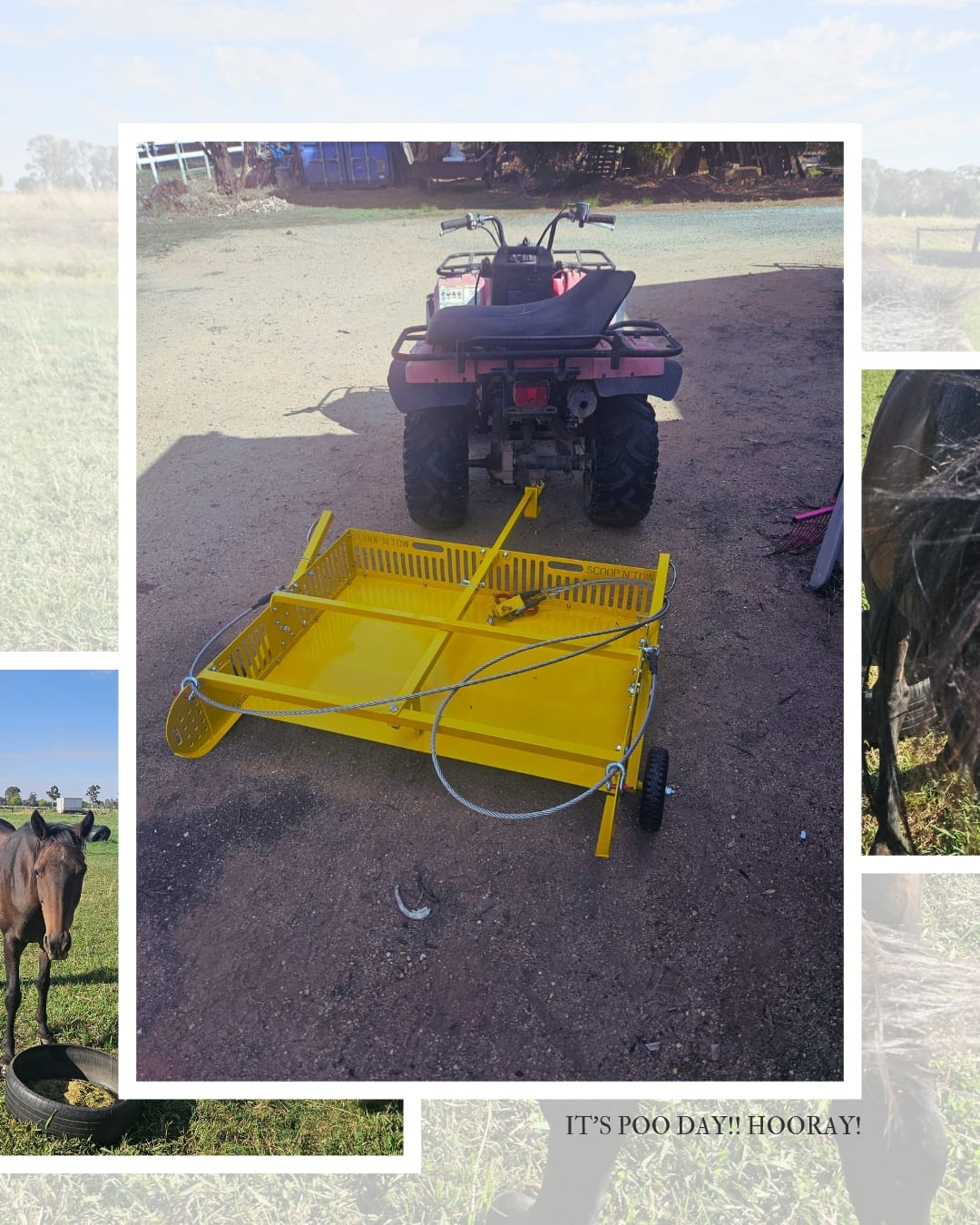 Customer photo review of Scoop'N'Tow Manure Scooper / Paddock Field Cleaner + Trailer