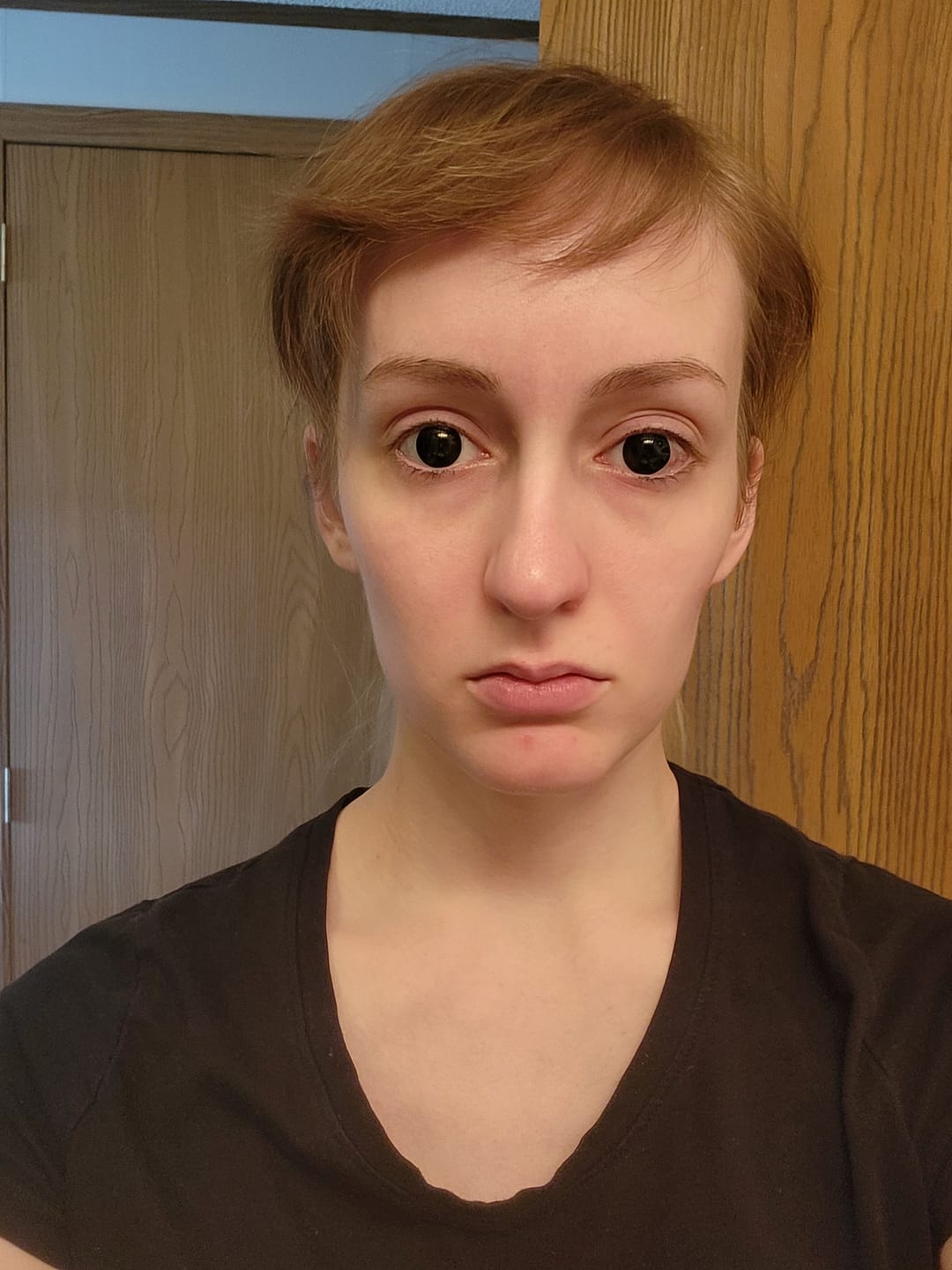 Customer photo review of Halloween Blackout Colored Contact Lenses