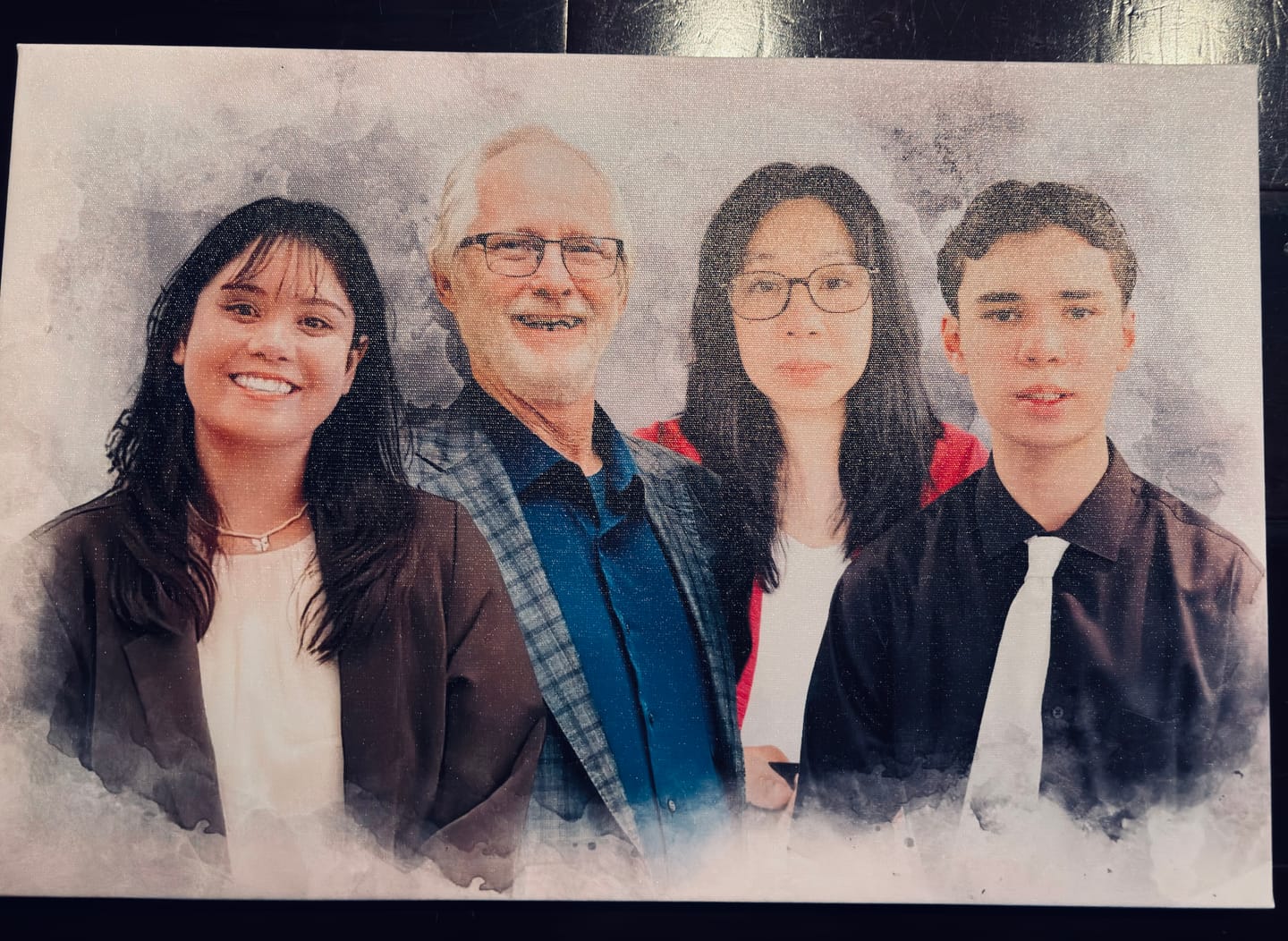 Customer photo review of Add Loved One to Photo, Family Portrait From Different Photos, Combine Photos Canvas, Christmas Gift, Memorial Gift for Dad Mom, Add Passed Away