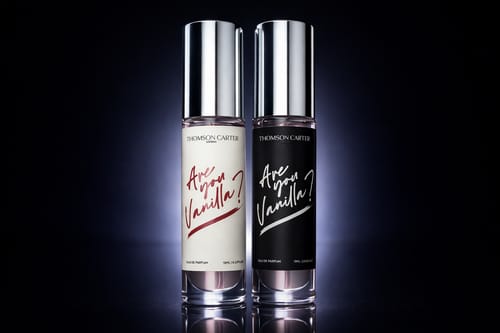 Customer's Are You Vanilla? Day & Night Collection, showing the white 'Day' bottle and black 'Night' bottle side-by-side.