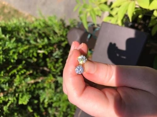 Customer photo review of GL Classic Solitaire  Moissanite Earrings