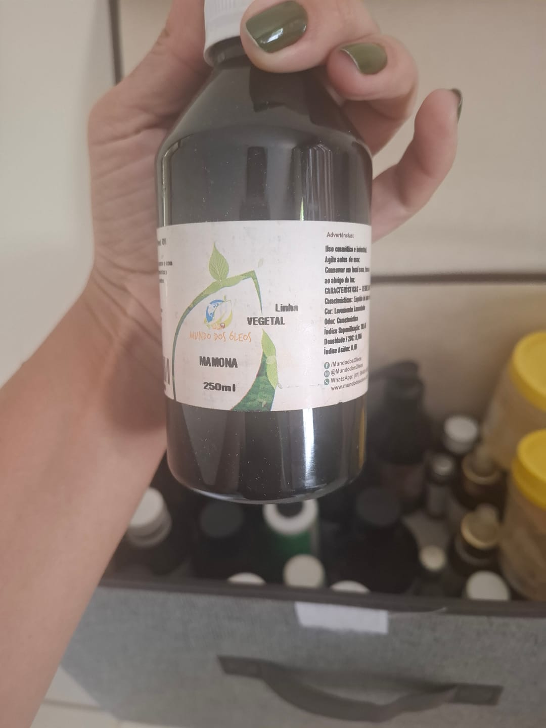 Customer photo review of Óleo de Mamona (Ricino)