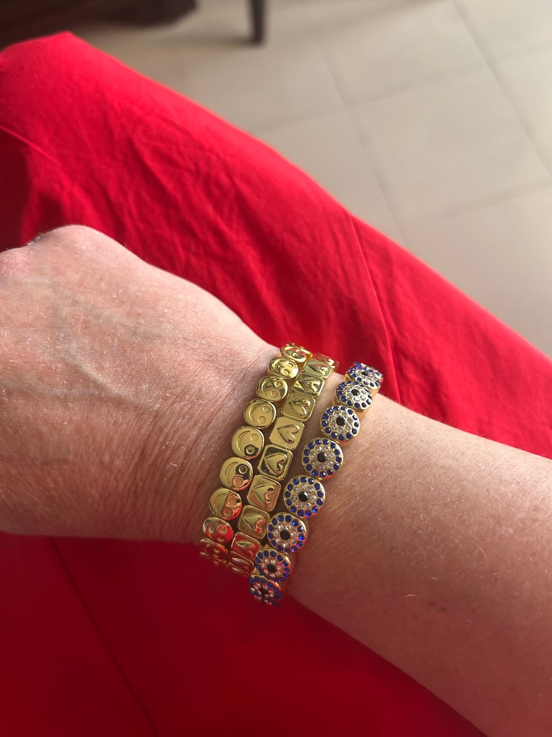 Customer photo review of Evil Eye Stretch Bracelet
