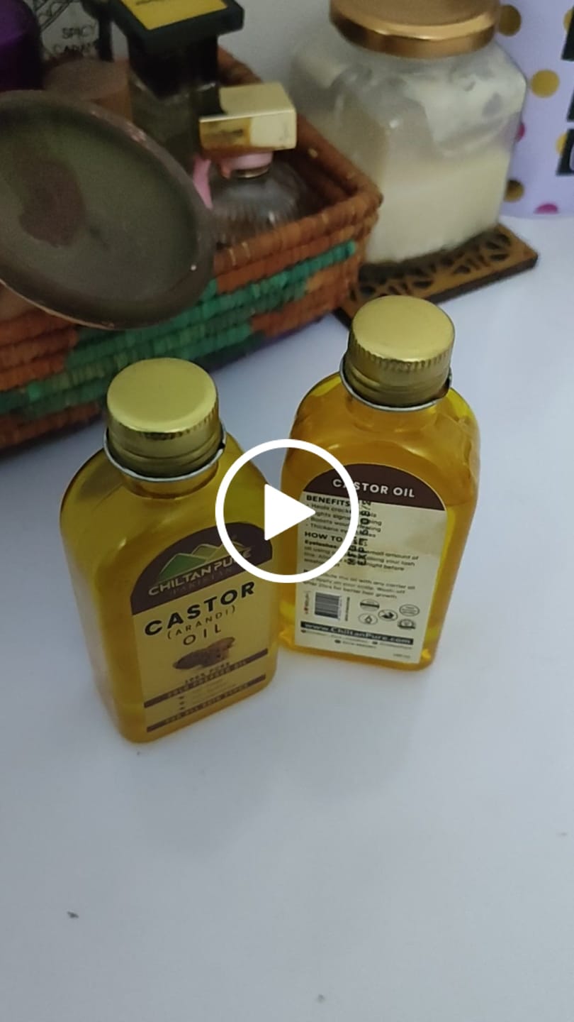 Customer video review of Castor Oil – Eyelsh Growth Enhancer, Beneficial for Acne – Prone Skin, Makes Hair Smooth & Shiny