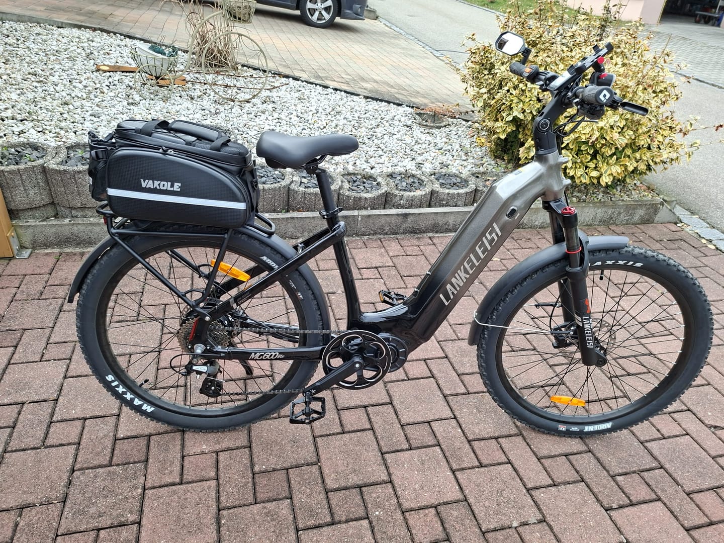 Customer photo review of Vakole Waterproof Bike Rack Bag With Large Capacity (17-35L)