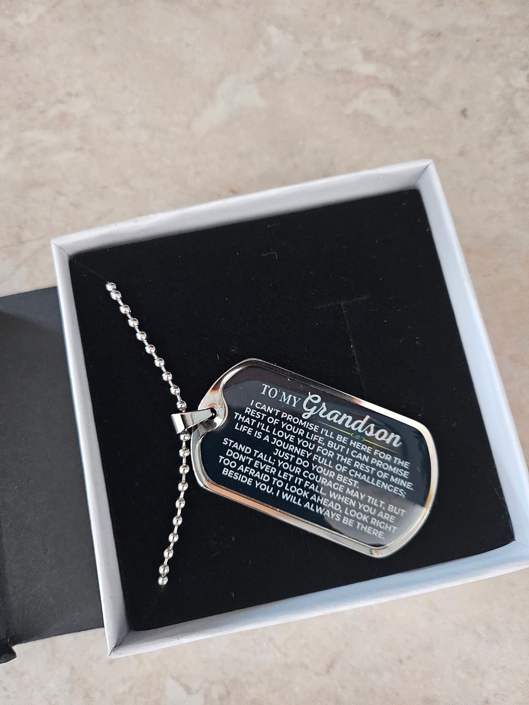 Customer photo review of To My Grandson - Love Tag - SS426GS-DT