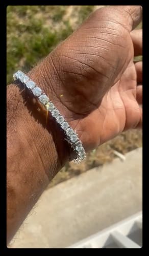 Customer photo review of GL 2MM 3MM 4MM 5MM 6.5MM Moissanite Diamond Tennis Chain Bracelet