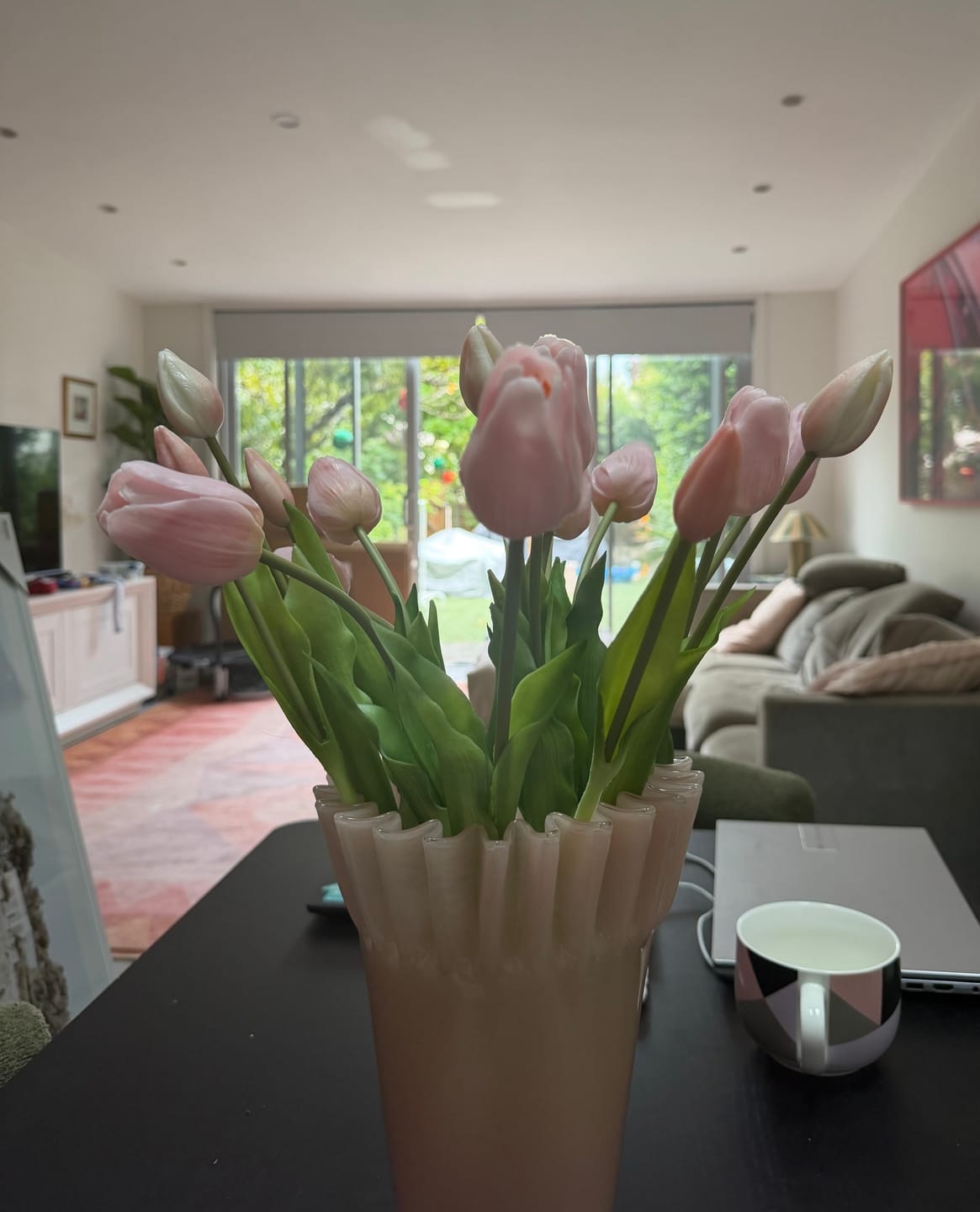 Customer photo review of Tulips - Pale Pink Long Stem