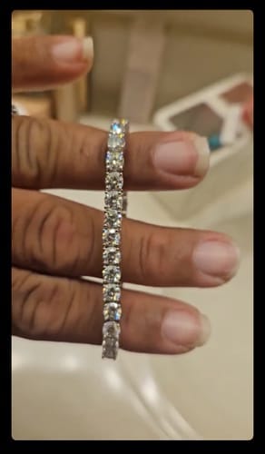 Customer photo review of GL 2MM 3MM 4MM 5MM 6.5MM Moissanite Diamond Tennis Chain Bracelet