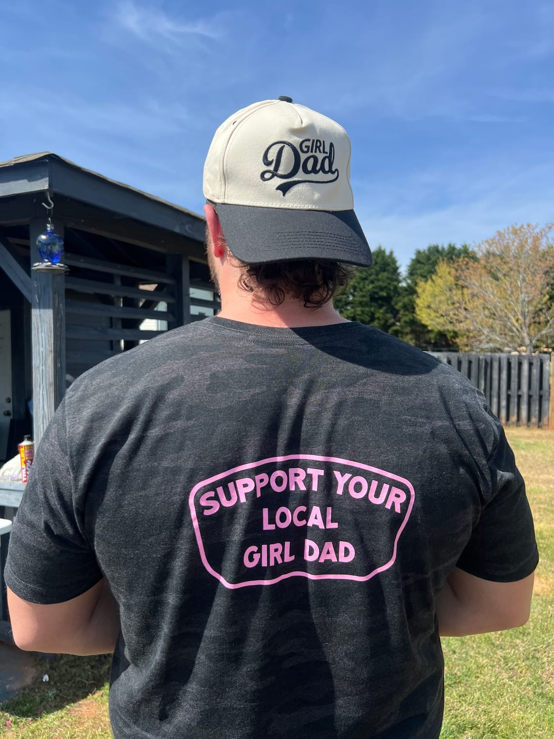 Customer photo review of Support Your Local Girl Dad Shirt (Storm Camo)